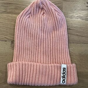 Adidas Soft Pink Ribbed Knit Beanie
